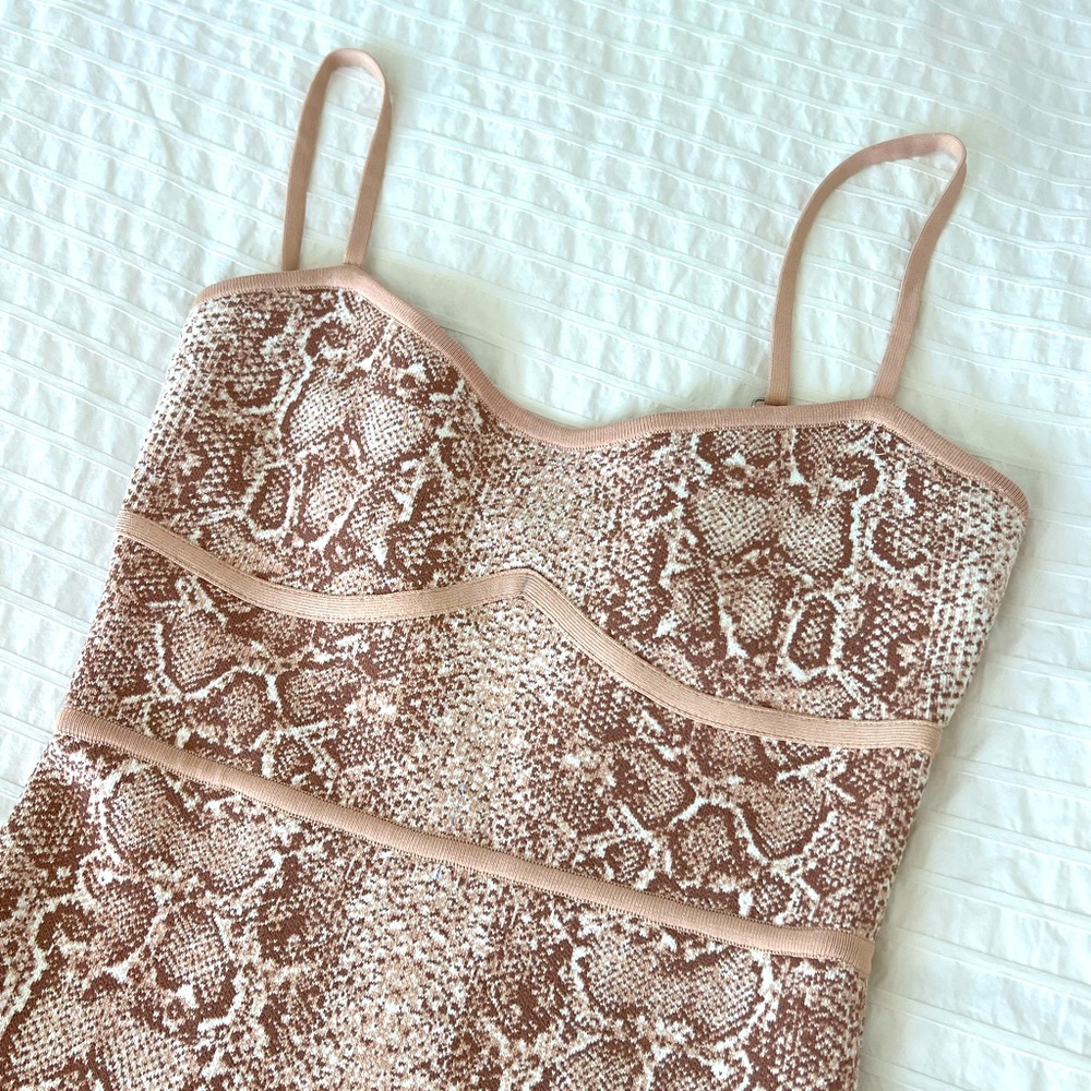 BCBGMAXAZRIA Women's Snakeskin Cocktail Dress Small - Picture 2 of 5